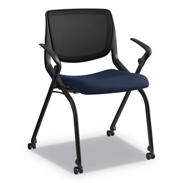 HON® Motivate Nesting-stacking Flex-back Chair, Supports Up To 300 Lb, Onyx Seat, Black Back-base freeshipping - TVN Wholesale